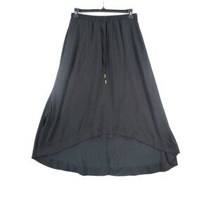 Banana Republic Womens Black High-Low Hem Midi Skirt Whimsy Goth Sheer Size M